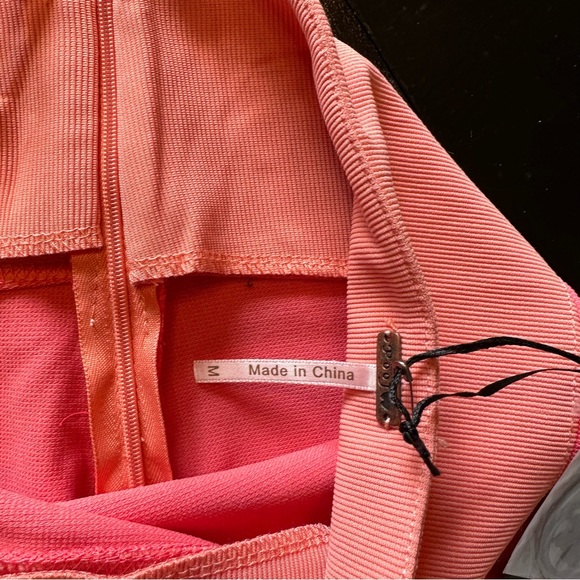 NWT Poof Apparel Color block Medium Orange Mini Skirt Pink - Picture 6 of 6